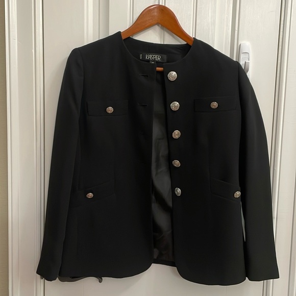KASPER black blazer with silver buttons.  4P - Picture 5 of 8